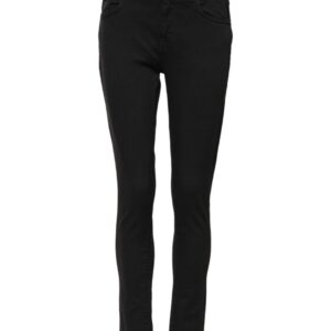 Black Cotton Skinny Mid Waist Denim Jeans