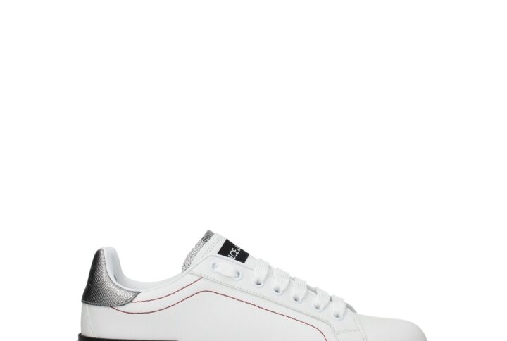 White Leather Low Top Sneakers