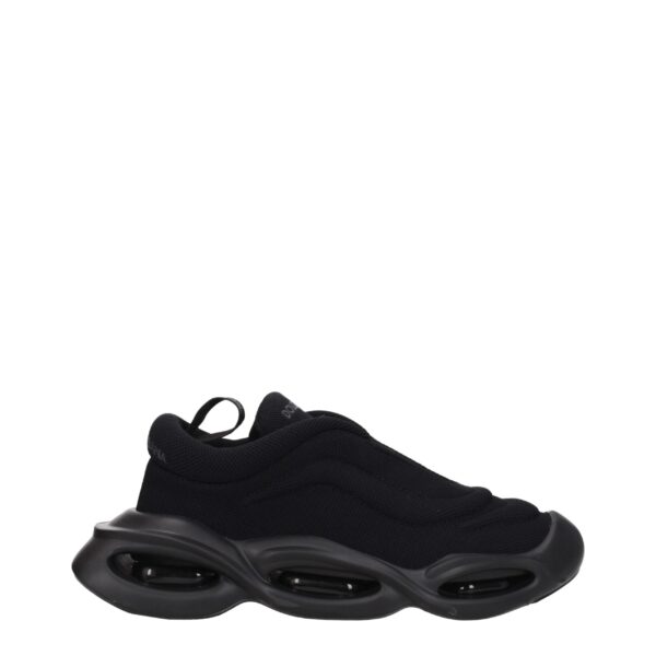 Black Fabric Chunky Sneakers