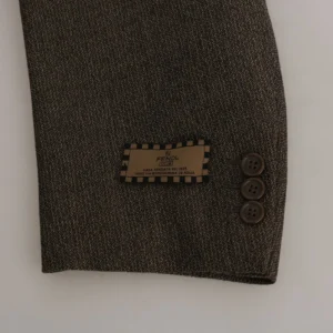 Brown Single Breasted Wool Suit