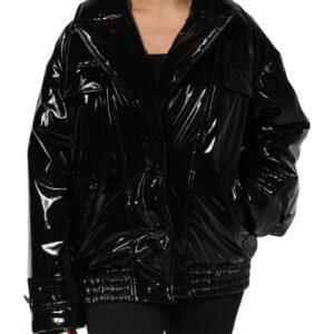 Polyester Black Quilted Puffer Coat  Jacket