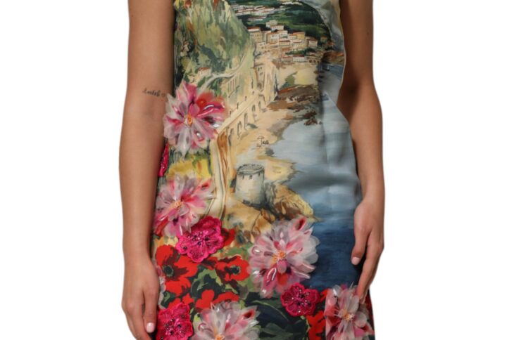 Multicolor Crystal Embellished Mini Dress