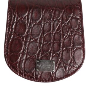 Burgundy Exotic Skin Coin Condom Case Holder Pocket Wallet
