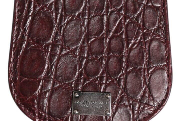 Burgundy Exotic Skin Coin Condom Case Holder Pocket Wallet - Jag Couture London