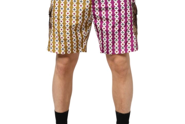 Multicolor Playing Card Camouflage Shorts Swimwear