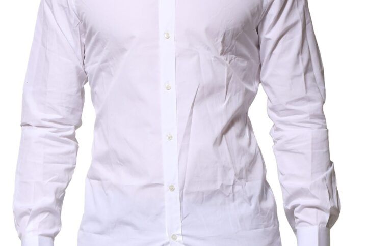 White Cotton GOLD Long Sleeves Formal Shirt