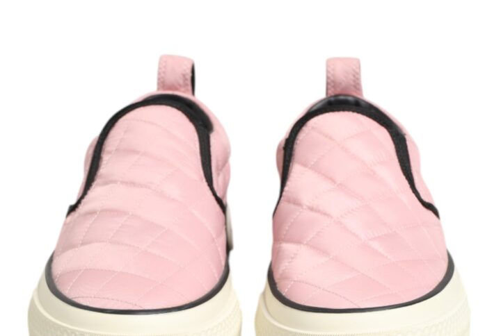 Pink Quilted Nylon Slip-On Sneaker Shoes