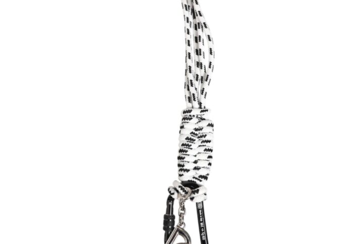 Black White Polyester Tape String DG Logo Keychain Keyring
