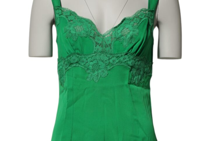 Green Floral Lace Tank Lingerie Top Underwear