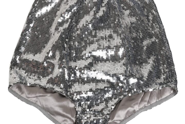 Silver Nylon Sequined Slip Girdle Panty Underwear