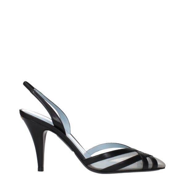 Black Leather High Heel Pumps