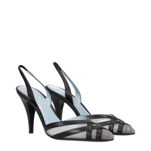 Black Leather High Heel Pumps - Jag Couture London