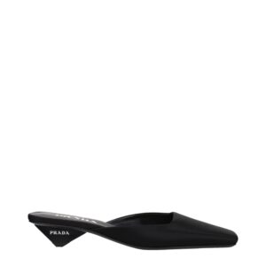 Black Satin Flat Sandals