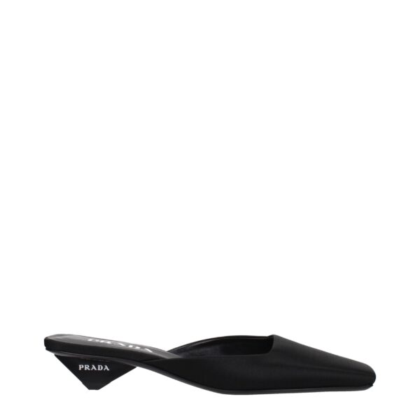 Black Satin Flat Sandals