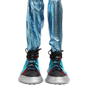 Blue Lace Up Over The Knee Socks Men Boots Shoes
