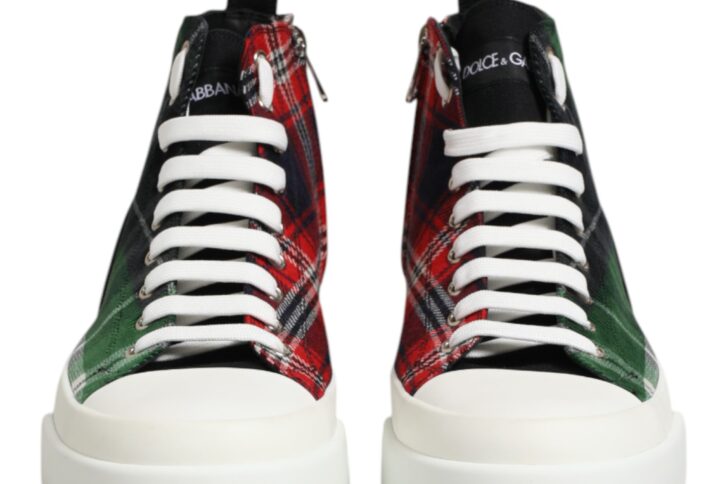 Multicolor Cotton High Top Men Sneakers Shoes | Jag Couture London – New York