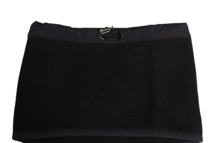 Black Lace Stole Knitted DG Logo Men One Size Scarf