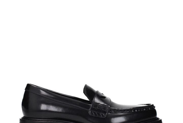 Black Leather Slip-On Loafers