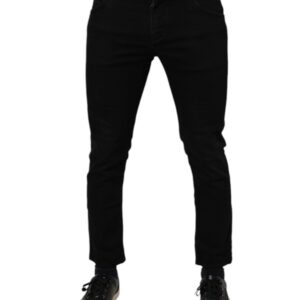 Black Cotton Stretch Skinny Men Denim Jeans