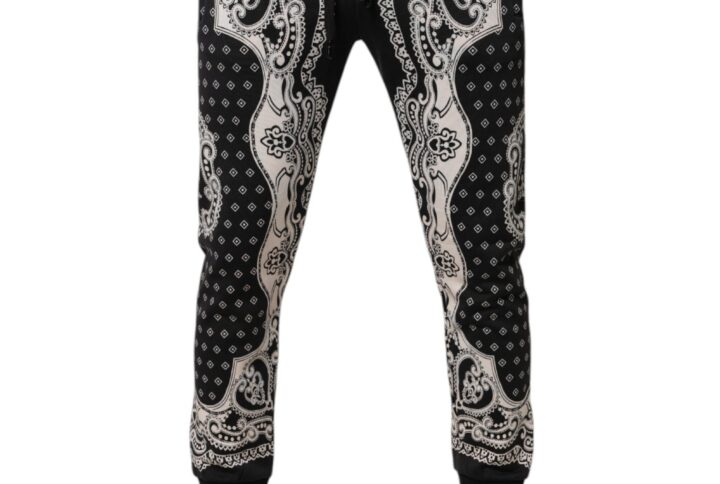Black Cotton Bandana Jogger Sweatpants Pants | Jag Couture London – New York