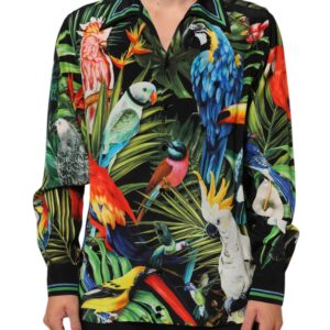 Multicolor Parrot Print Lounge Casual Shirt