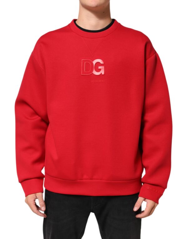 Red DG Logo Crew Neck Men Sweatshirt Sweater