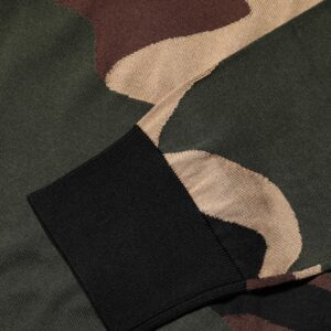 Multicolor Camouflage Crew Neck Men Pullover Sweater