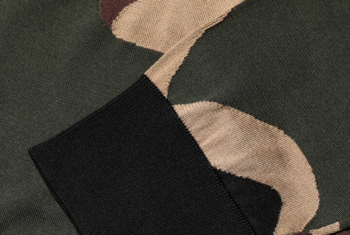 Multicolor Camouflage Crew Neck Men Pullover Sweater