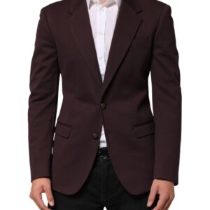 Maroon Cotton 2 Buttons Suit Jacket Blazer