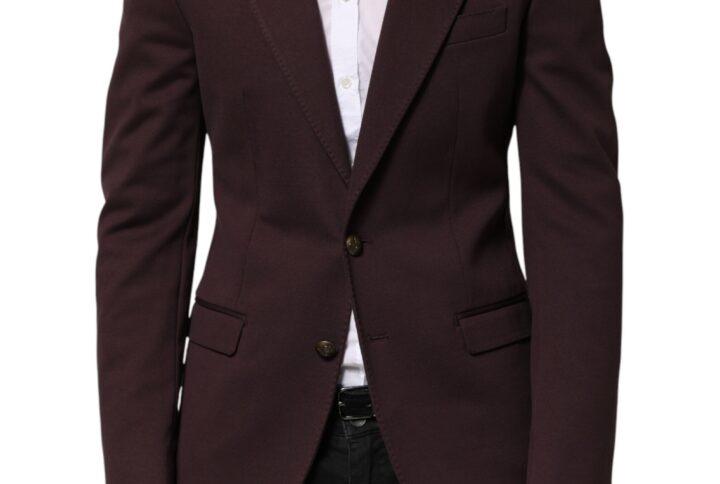 Maroon Cotton 2 Buttons Suit Jacket Blazer