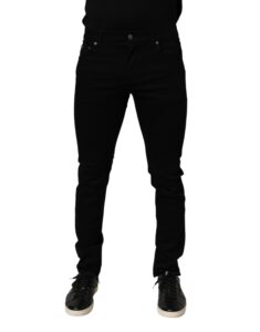 Black Cotton Stretch Slim Fit Men Denim Jeans