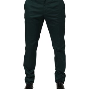 Green Cotton Formal Dress Men Trouser Pants
