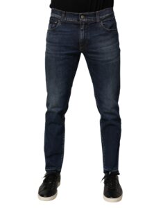 Blue Cotton Stretch Skinny Men Denim Jeans