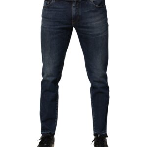 Blue Cotton Stretch Skinny Men Denim Jeans