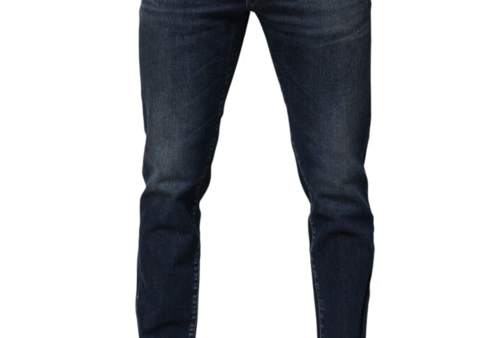 Blue Cotton Stretch Skinny Men Denim Jeans | Jag Couture London – New York