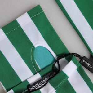 Green White Nylon Fingerless Wrist Length Gloves