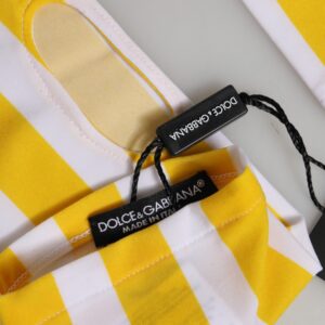 Yellow White Nylon Fingerless Wrist Length Gloves