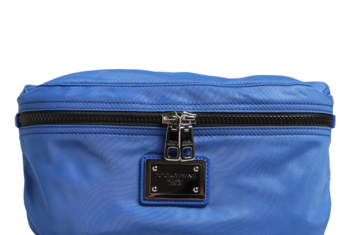 Blue Logo Plaque Nylon Waist Fanny Pack Men’s Borse Bag | Jag Couture London – New York