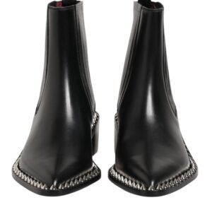 Black Studded Chelsea Short Ankle Boots Shoes