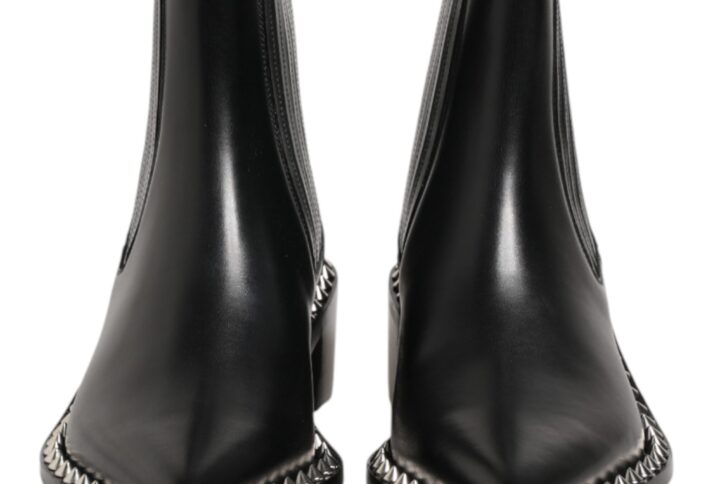 Black Studded Chelsea Short Ankle Boots Shoes | Jag Couture London – New York