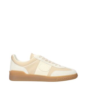 Beige Fabric Low Top Sneakers