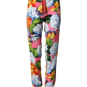 Multicolor Floral Mid Waist Jogger Pants