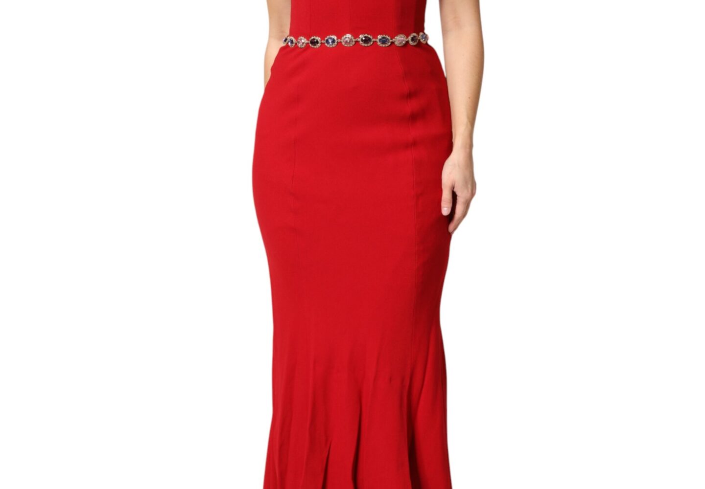 Red Embellished Sheath Mermaid Gown Dress