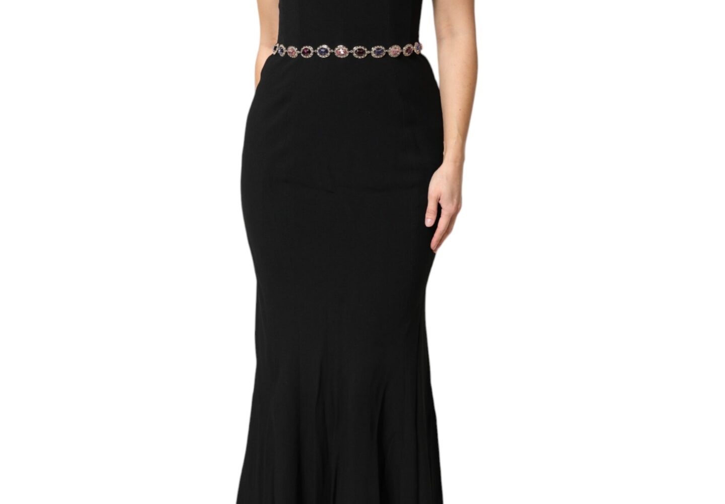 Black Embellished Sheath MermaidGown Dress