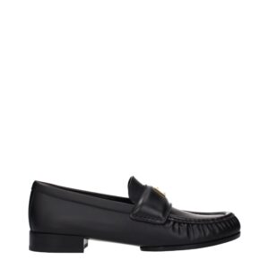 Black Leather Slip-On Loafers - Jag Couture London
