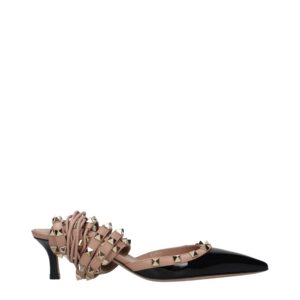 Black Leather Strap-On Sandals
