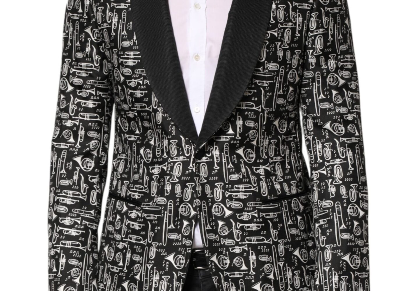 Black Jazz Club Silk Single Breasted Blazer