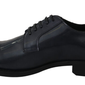 Blue Leather Derby Dress Formal Shoes