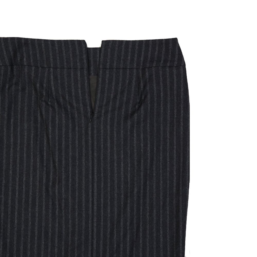 Gray Virgin Wool Midi Skirt