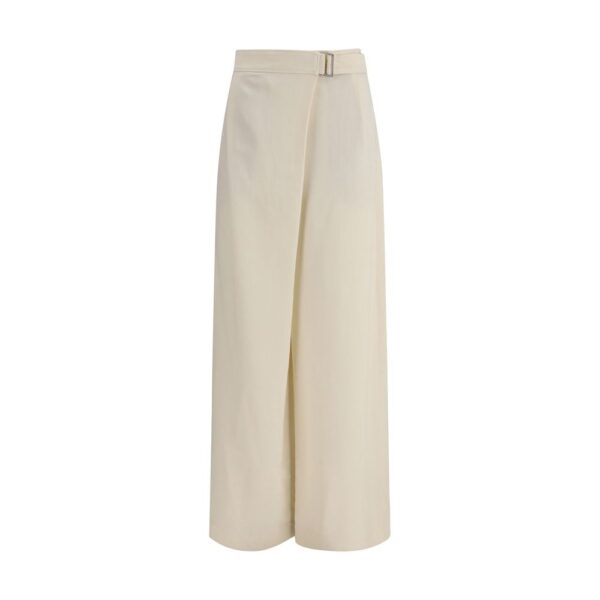 Beige Viscose Casual Pants